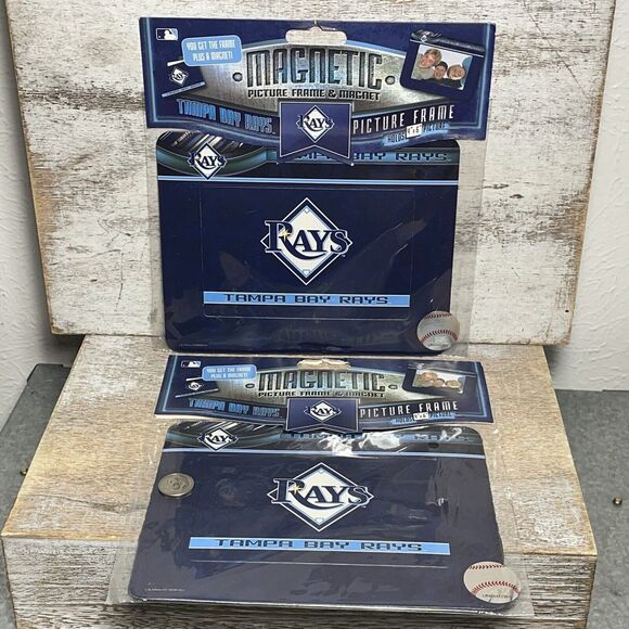 Lot of 4 MLB Tampa Bay Rays: 2 Mini Ice Cream Helmets, 2 Magnetic Picture Frame - Picture 6 of 16